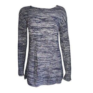 Ellen Tracy Sweater Womens Size M Medium Blue White‎ Knit Pullover Long Sleeve